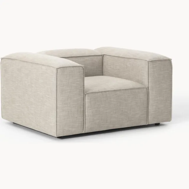 Westwing Collection Linnen fauteuil Lennon Grijs