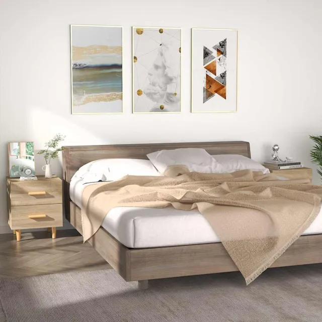 vidaXL Nachtkastjes 2 st 40x35x47,5 cm sonoma eikenkleurig, foto 2