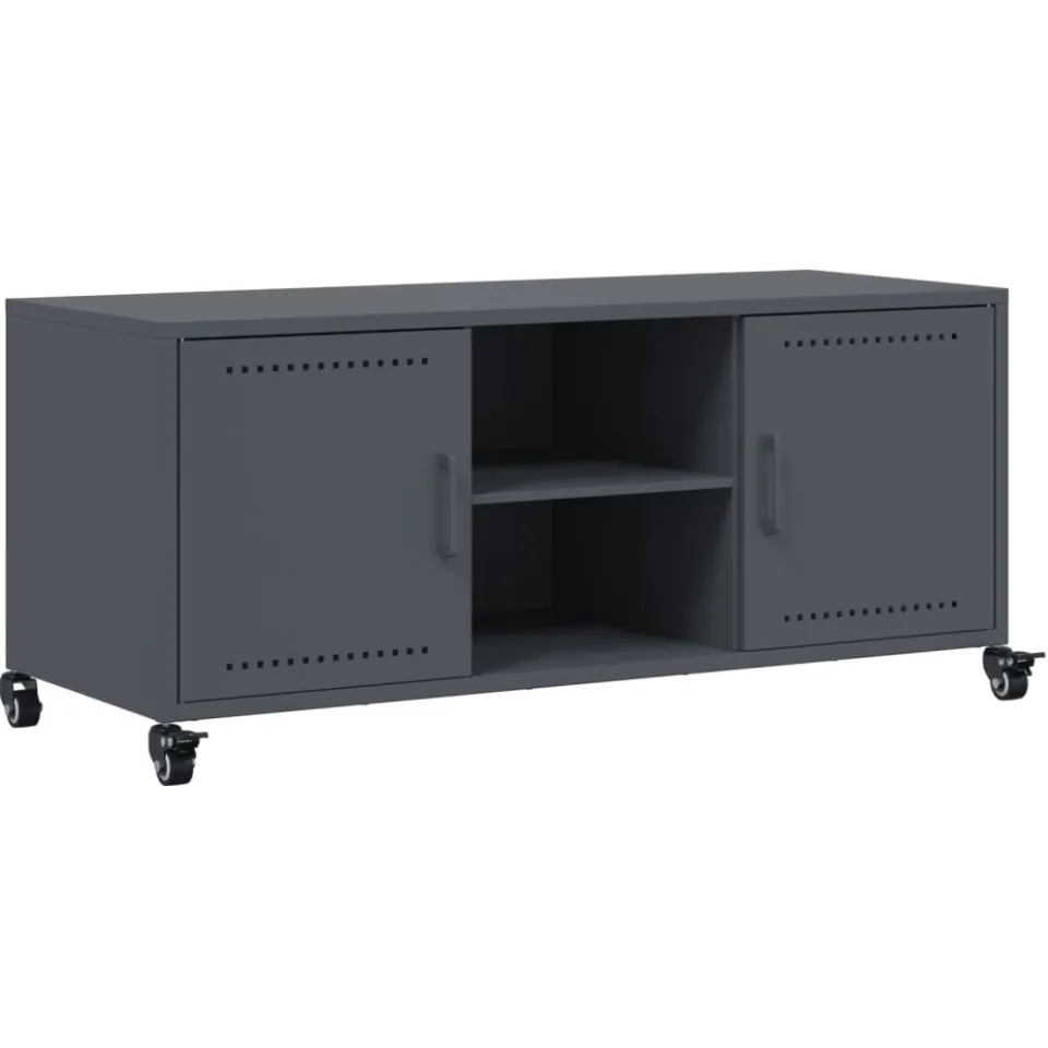 vidaXL Tv-meubel 100,5x39x43,5 cm staal antracietkleurig Anthraciet
