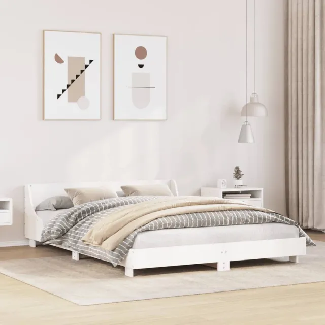 vidaXL Bedframe zonder matras massief grenenhout wit 120x200 cm