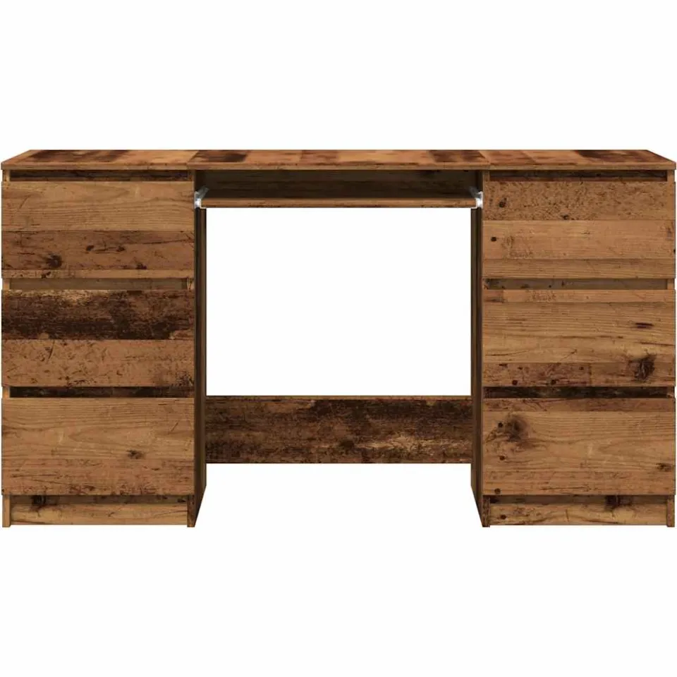 vidaXL Schrijftafel 140x50x77 cm bewerkt hout oud houtkleurig bruin, foto 4