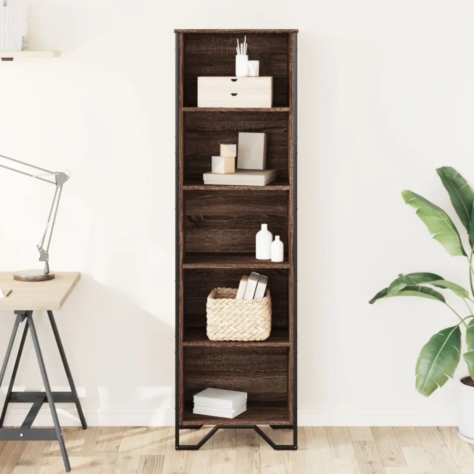 vidaXL Boekenkast 50x31x169 cm bewerkt hout bruin eikenkleur, foto 2