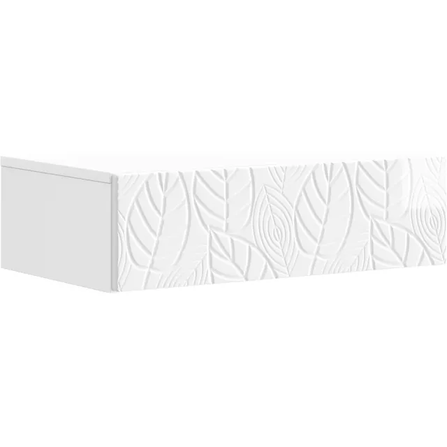 vidaXL Wandgemonteerde - Zijtafel - 87,5 - x - 34,5 - x - 17 - cm - Bewerkt - hout Hoogglans wit