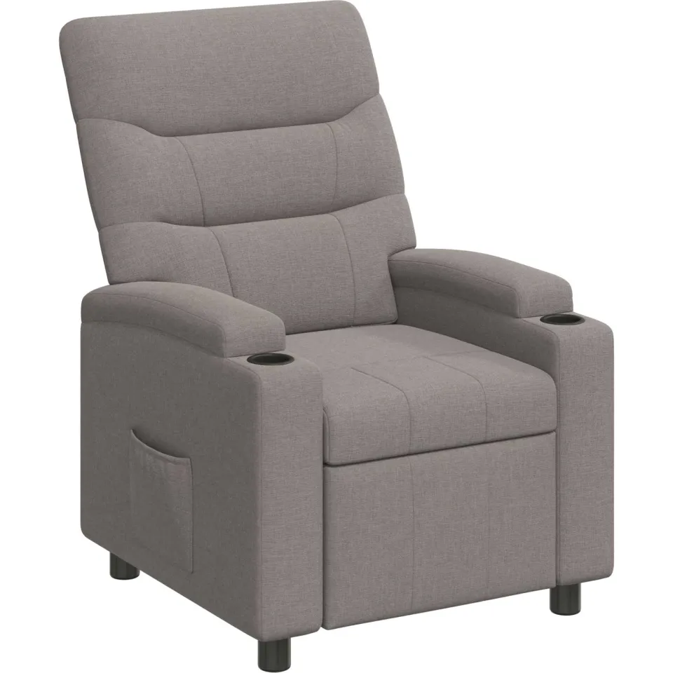 vidaXL Ligstoel Taupe 75 x 95 x 103 cm Stof