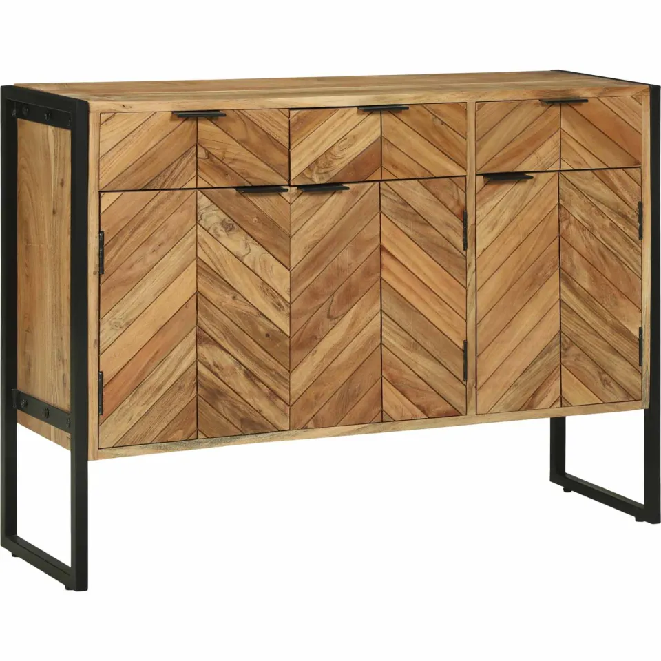 vidaXL Dressoir 100 x 30 x 75 cm Massief acaciahout bruin, foto 2
