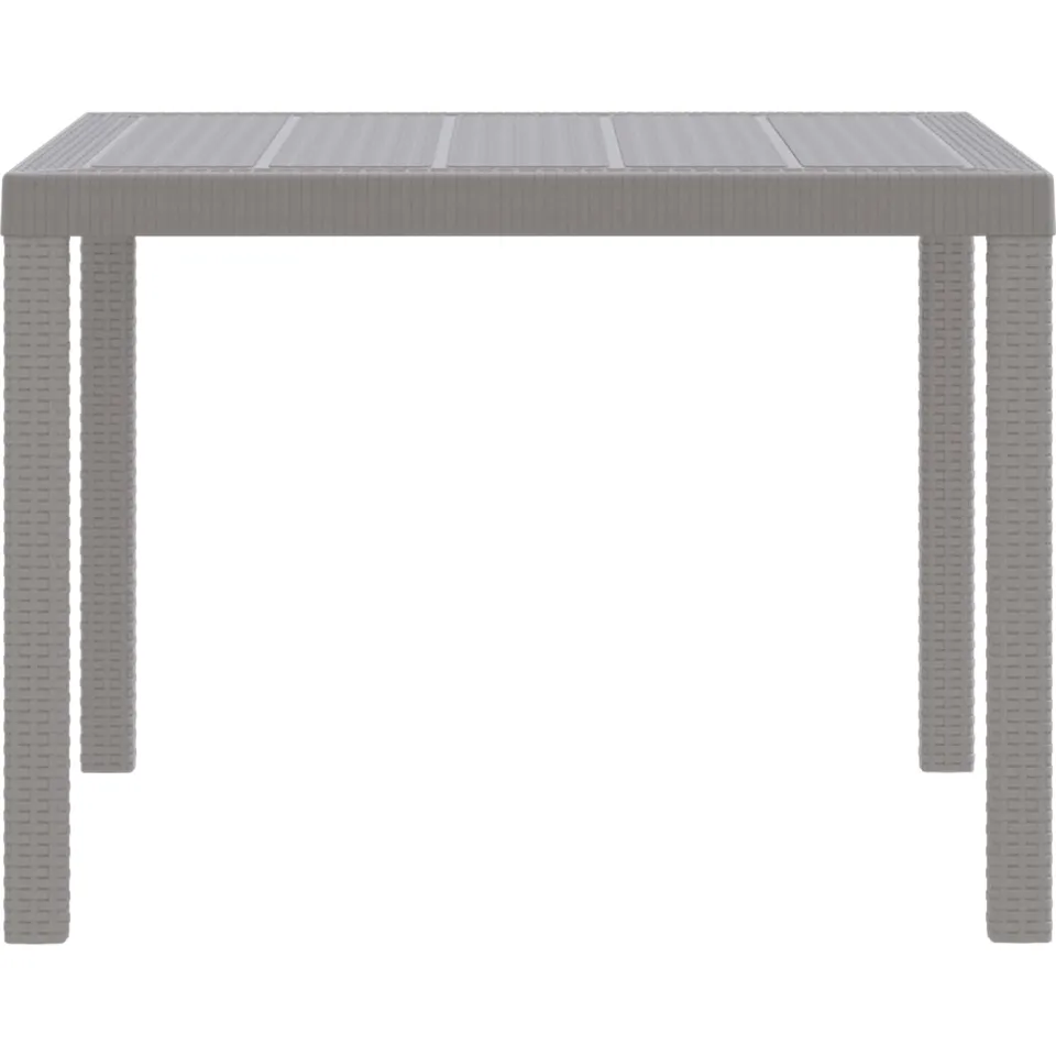 vidaXL Tuinstafel Lichtgrijs 100 x 100 x 73 cm poly rattan, foto 2