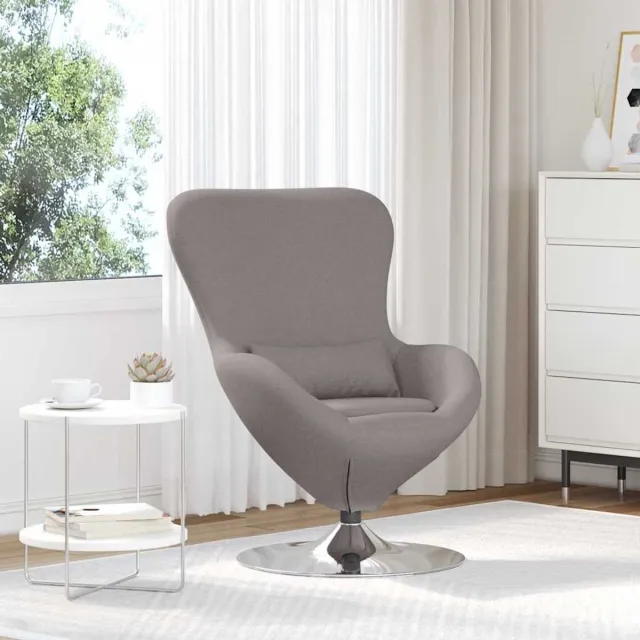 vidaXL Eivormige - stoel - Taupe - Stof