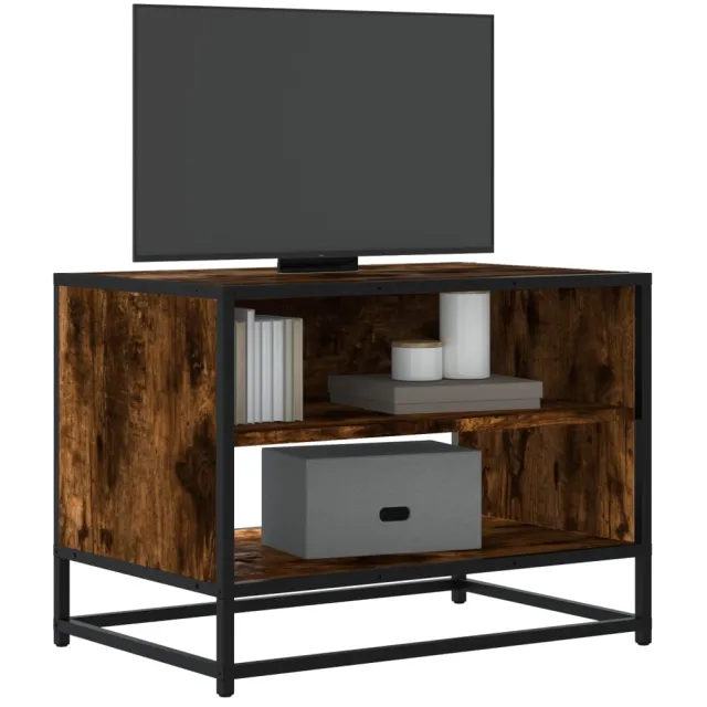 vidaXL Tv-meubel 61x40x46 cm bewerkt hout metaal gerookt eikenkleurig, foto 2