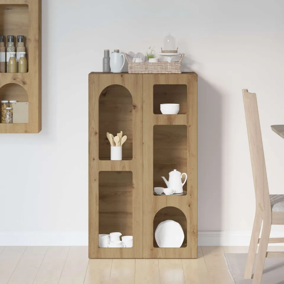 vidaXL Dressoir ELST Artisan Eiken 59 x 35 x 100,5 cm Bewerkt hout, foto 3