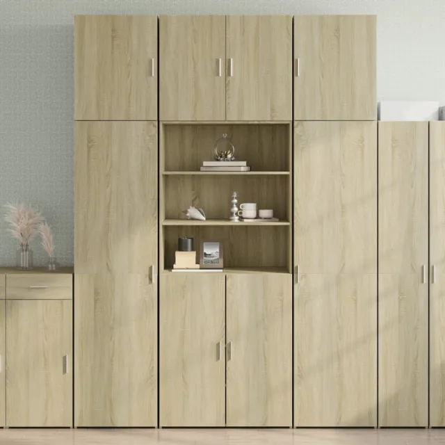 vidaXL Hoge kast 80x42,5x249 cm bewerkt hout sonoma eikenkleurig Bruin