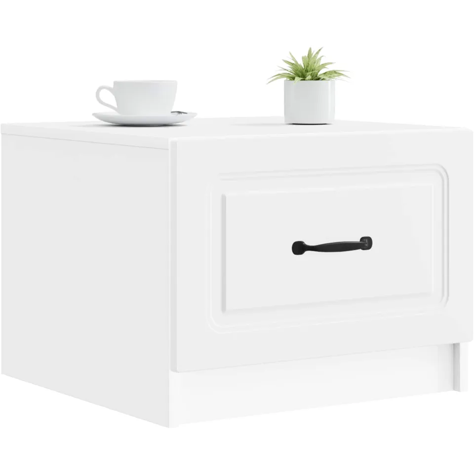 vidaXL Salontafel met lade Wit 49 x 50 x 37 cm Bewerkt hout