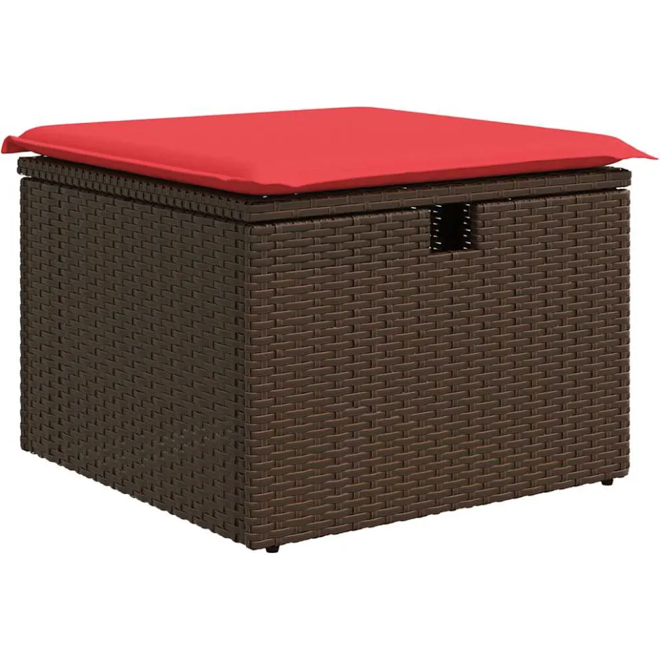 vidaXL 4-delige Loungeset met kussens poly rattan bruin, foto 4