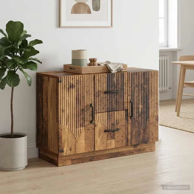 vidaXL Dressoir Oud hout 89 x 34,5 x 57 cm Bewerkt hout Bruin