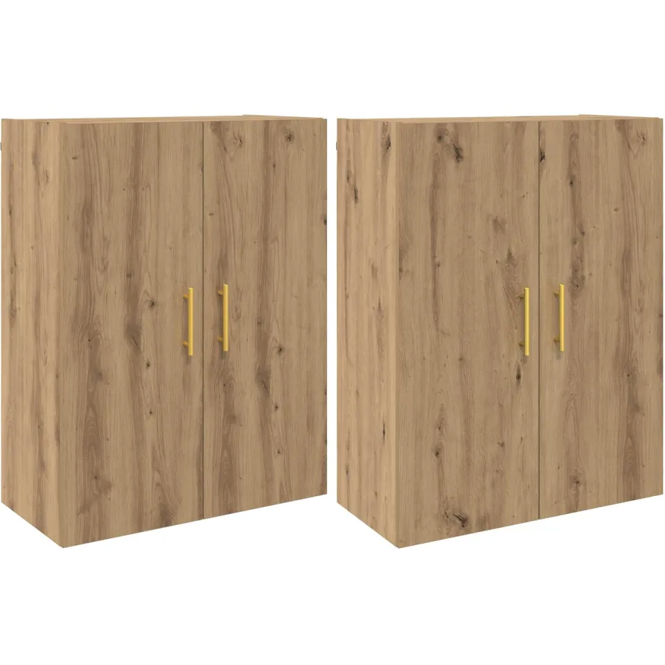 vidaXL Wandkast 2 st Artisan Eiken 69,5 x 34 x 90 cm Bewerkt hout, foto 3