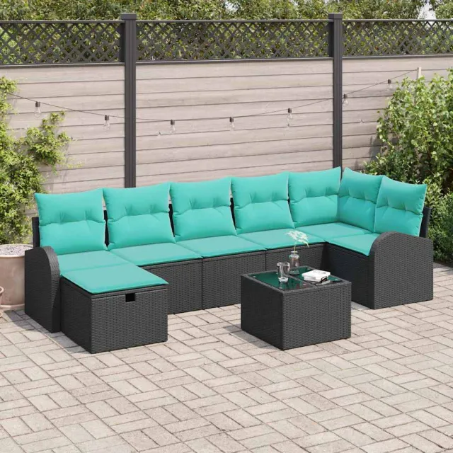 vidaXL Tuin Sofa Set 8 st Zwart poly rattan, foto 2