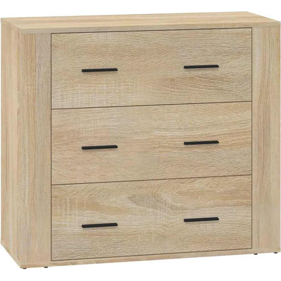 vidaXL Dressoir 80x33x70 cm bewerkt hout sonoma eikenkleurig Beige