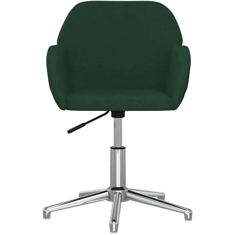 vidaXL Eetkamerstoelen draaibaar 2 st stof donkergroen groen, foto 4