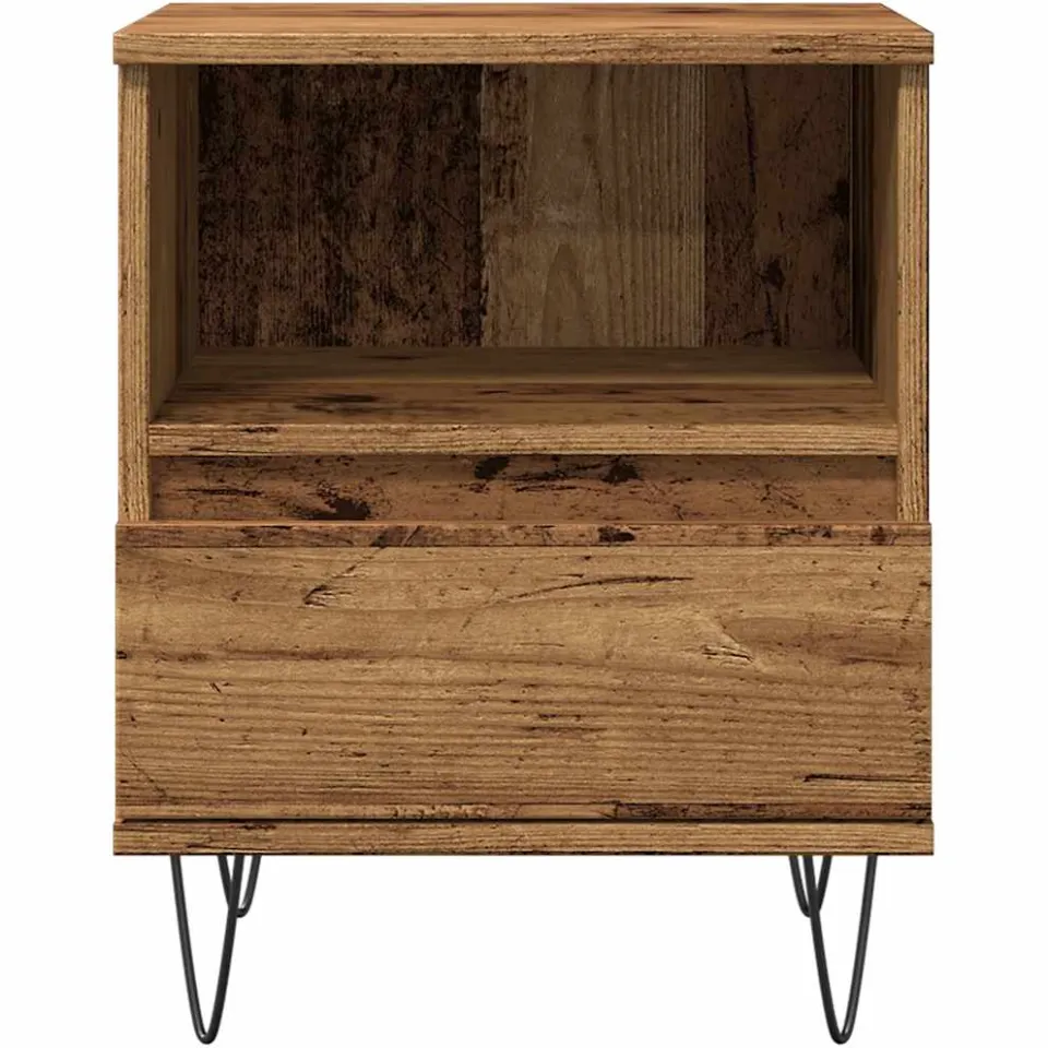 vidaXL Nachtkastje 40x35x50 cm bewerkt hout oud houtkleurig bruin, foto 4