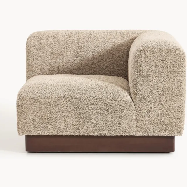 Westwing Collection Hoekmodule Natalie van teddy-bouclé Beige