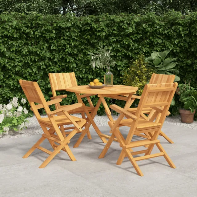 vidaXL 5-delige Tuinset massief teakhout bruin, foto 2