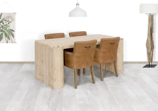 NordXL Steigerhouten tafel New York met dichte zijkant