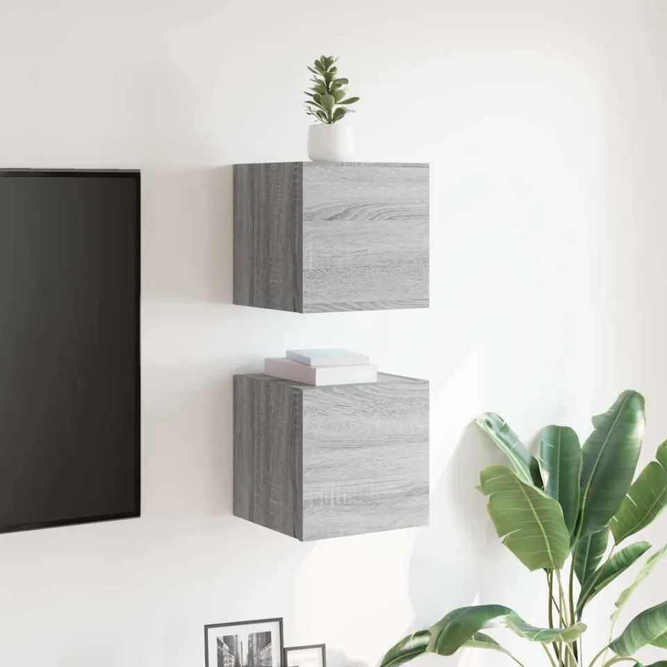 vidaXL Tv-wandmeubelen 2 st 30,5x30x30 cm grijs sonoma eikenkleurig, foto 2