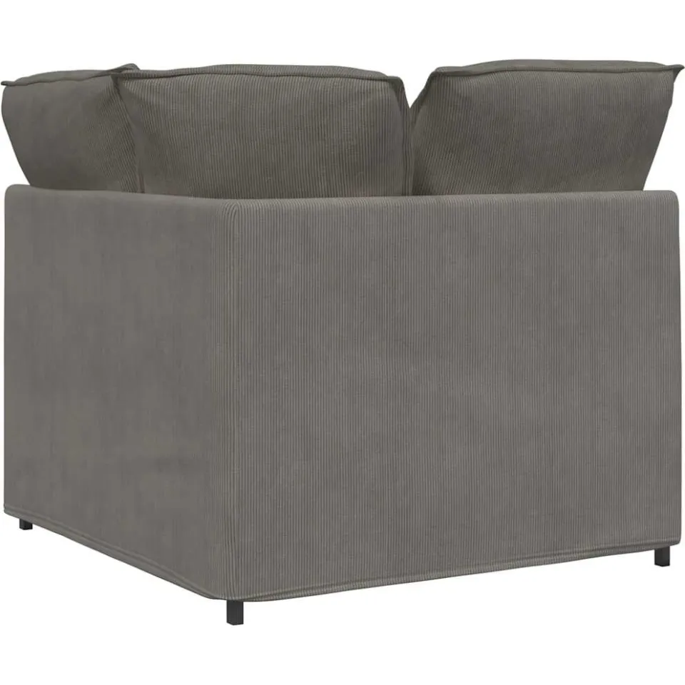 vidaXL Modulaire hoekmodule bank met kussens 100 cm lichtgrijs grijs, foto 4