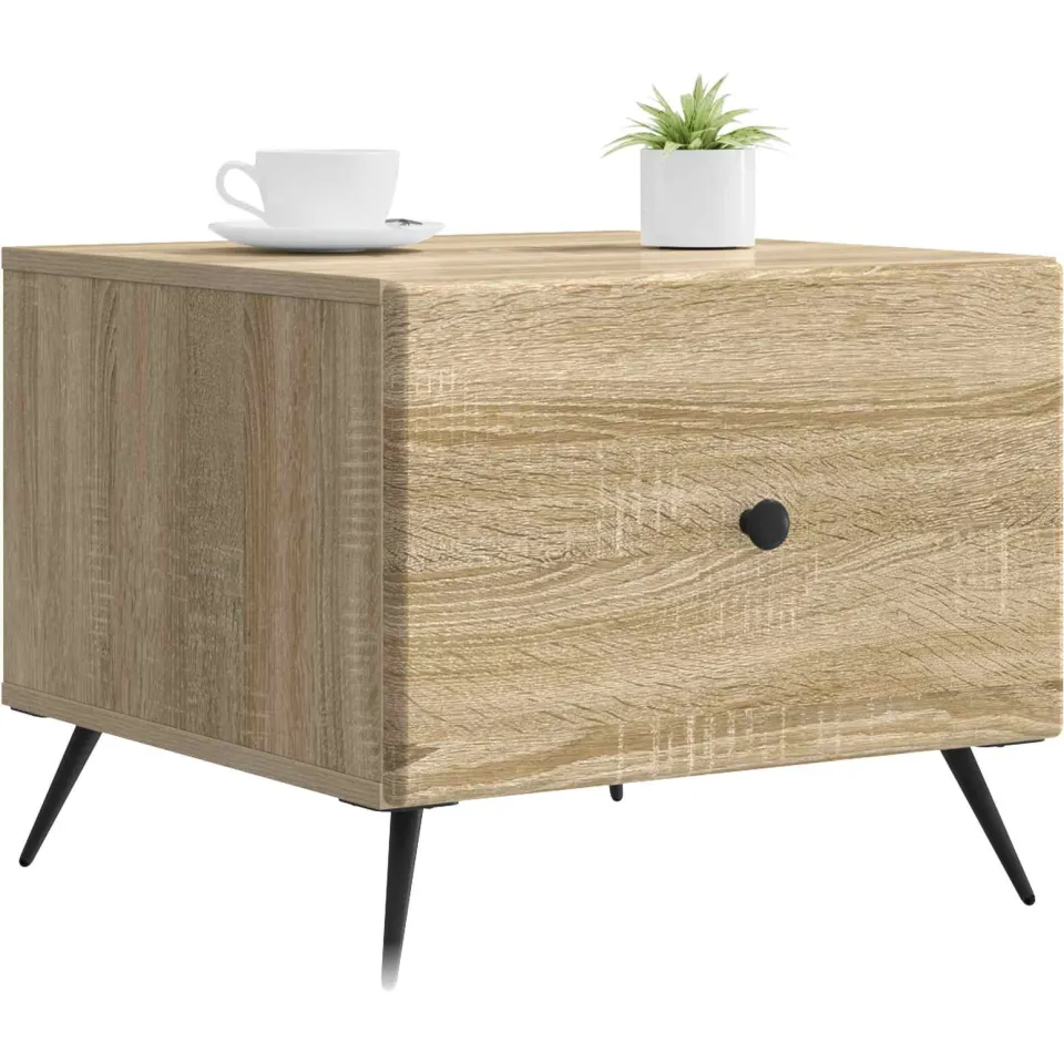 vidaXL Salontafel Sonoma Eiken 49 x 50 x 40 cm Bewerkt hout Bruin