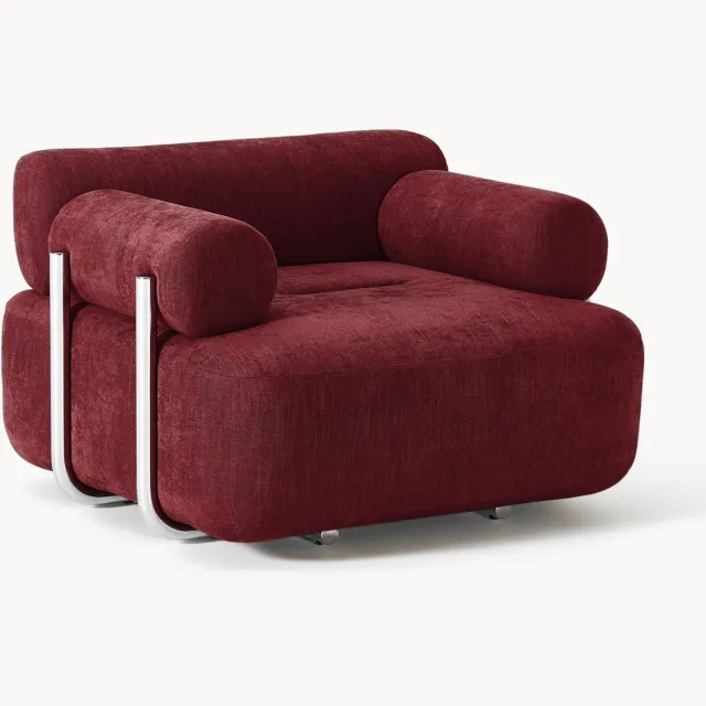 Westwing Collection Loungefauteuil Stella Wijnrood