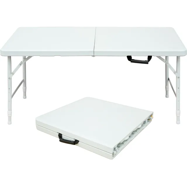 CHICFURN Klaptafel - 6-8 personen - inklapbaar - verstelbaar - wit