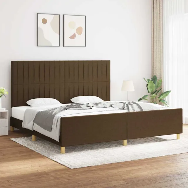vidaXL Bedframe zonder matras stof donkerbruin 200x200 cm bruin