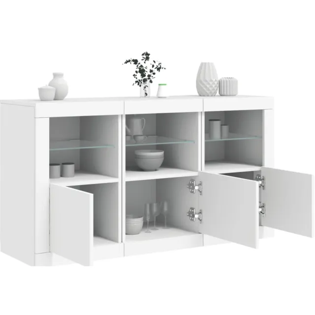 vidaXL Dressoir met LED-verlichting 123x37x67 cm wit