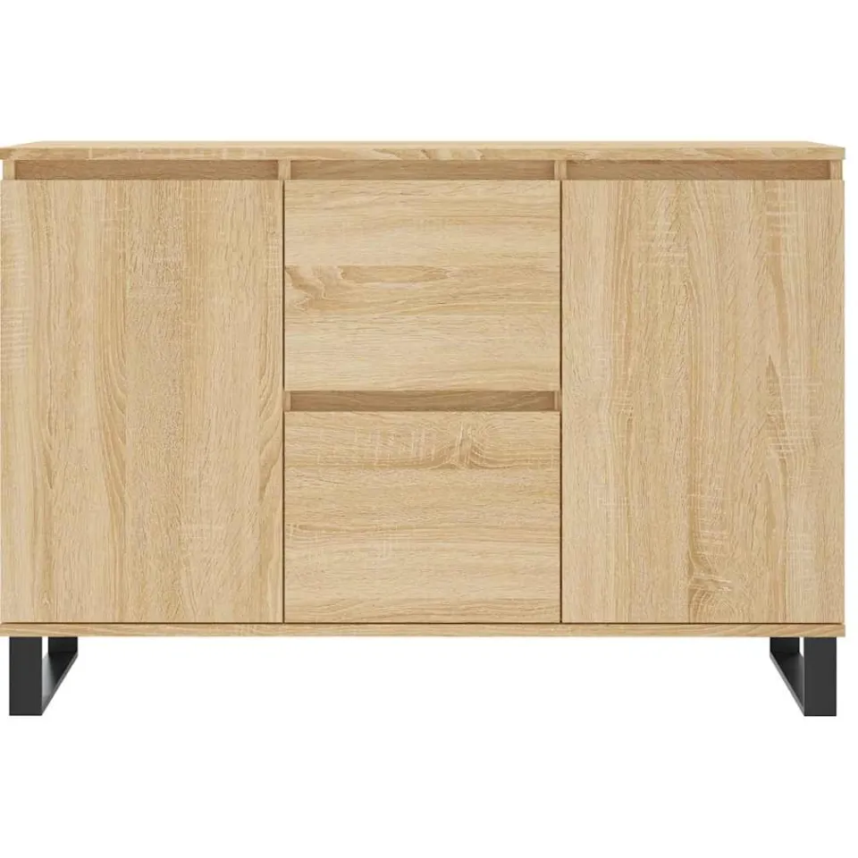 vidaXL Dressoir 101,5x35x70 cm bewerkt hout sonoma eikenkleurig