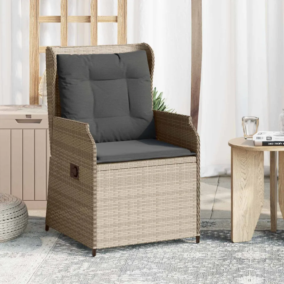 vidaXL Tuinbank 2 st Lichtgrijs poly rattan, foto 3