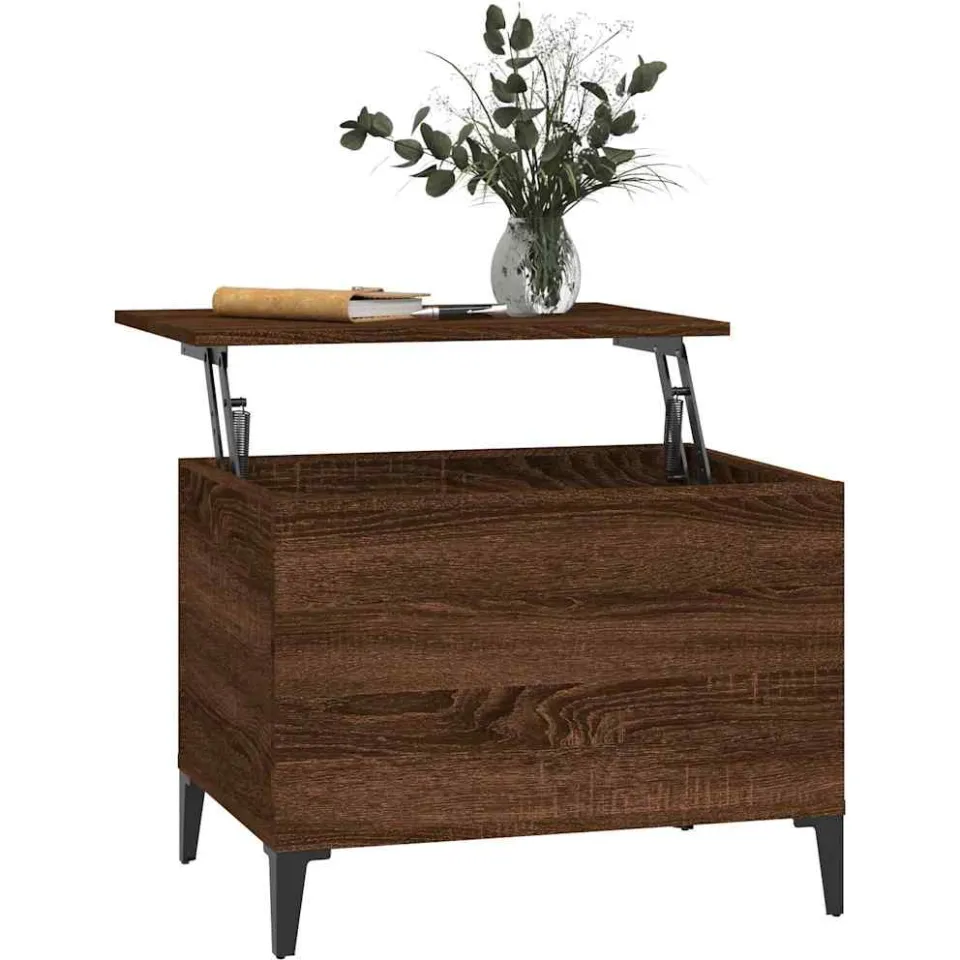 vidaXL Salontafel 60x44,5x45 cm bewerkt hout bruin eikenkleur, foto 4