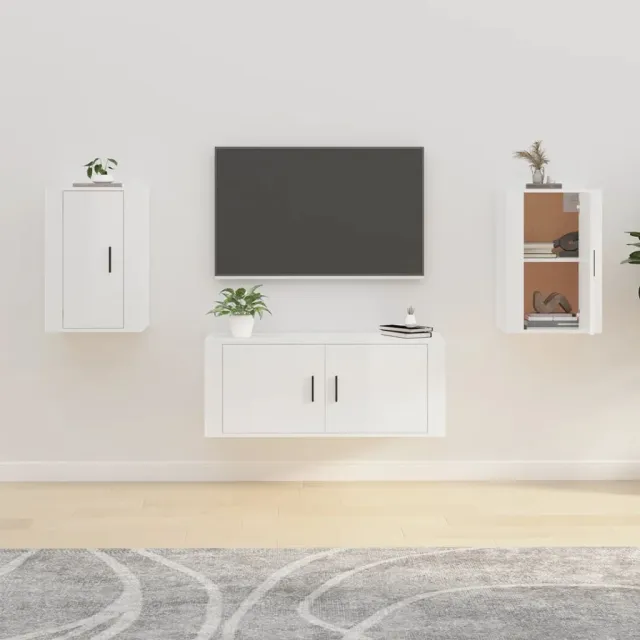 vidaXL Tv-wandmeubels 2 st 40x34,5x60 cm hoogglans wit, foto 2