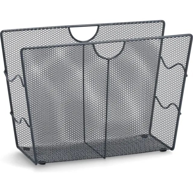 Zeller tijdschriftenrek/houder - zwart - 39 x 27 cm - metaal