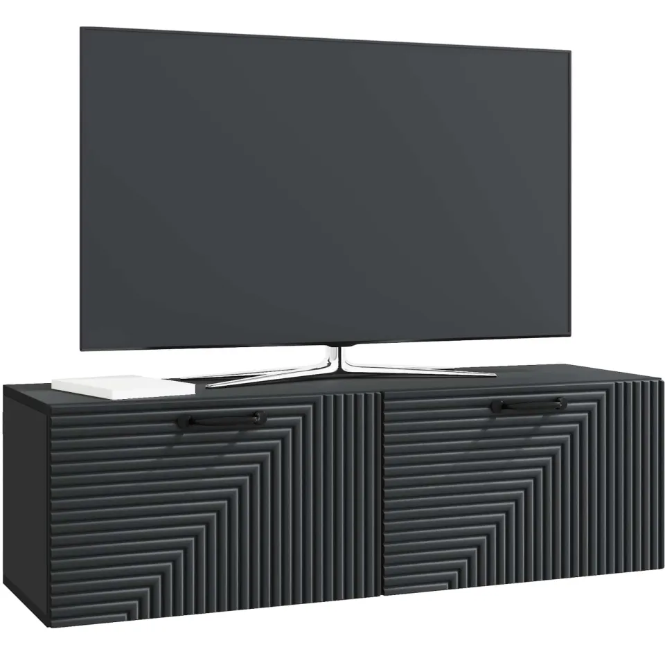 vidaXL Wandbeugel TV-kast Zwart 98 x 31 x 30 cm Bewerkt hout