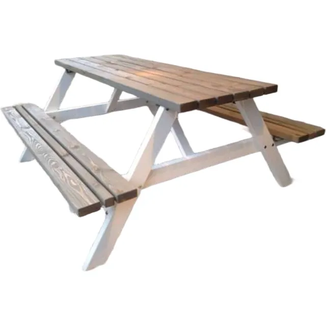 Rockwood® Picknicktafel Zwaar Kunststof Rond Zeshoekig - Sand Beige 2.50m Naturel