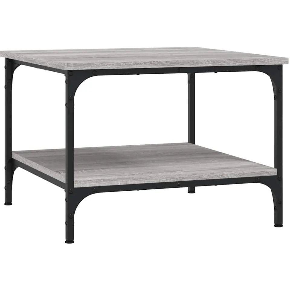 vidaXL Salontafel 55x55x40 cm bewerkt hout grijs sonoma eikenkleurig, foto 3