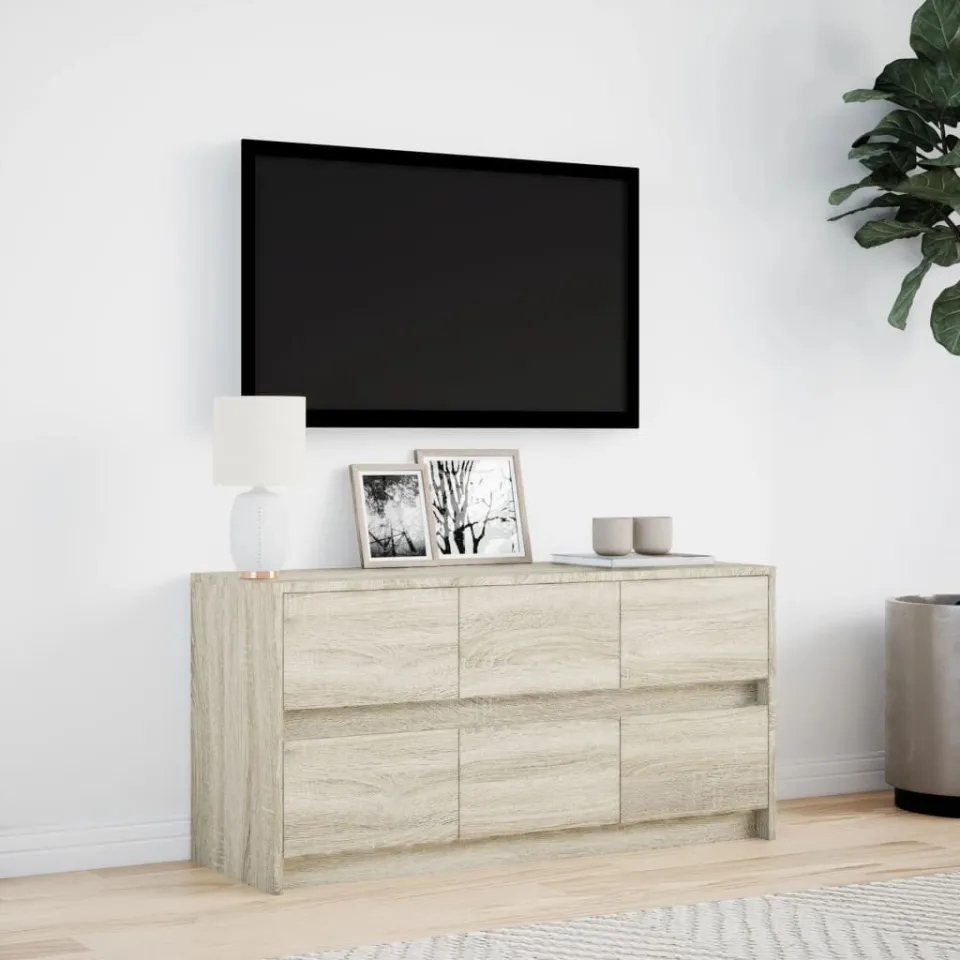 vidaXL Tv-meubel met LED 100x34x50 cm bewerkt hout sonoma eikenkleurig, foto 3