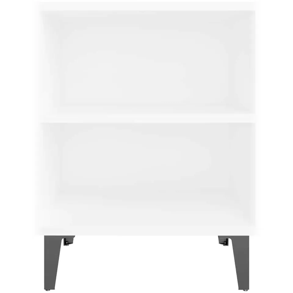 vidaXL Nachtkastjes 2 st met metalen poten 40x30x50 cm wit, foto 4