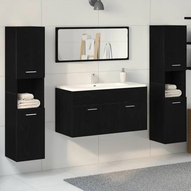 vidaXL Badkamermeubelset 4 st Zwart Eiken 90 x 38,5 x 46 cm, foto 2