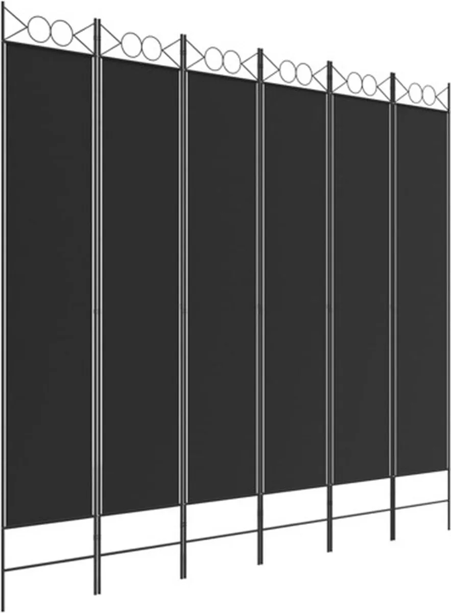 vidaXL Kamerscherm met 6 panelen 240x220 cm stof zwart, foto 3