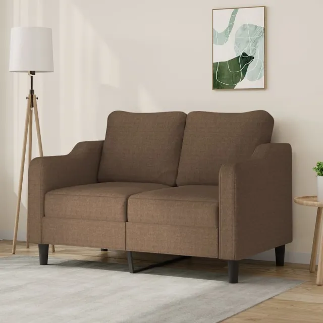 vidaXL Tweezitsbank 120 cm stof bruin