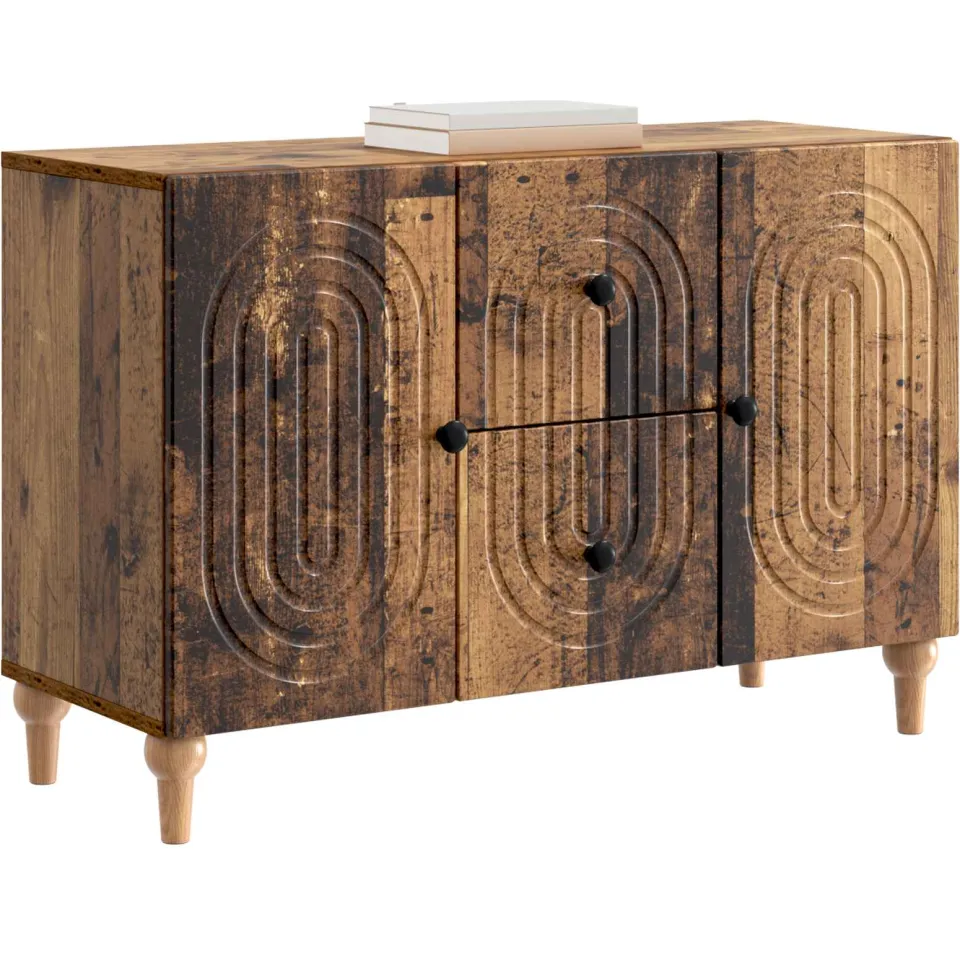 vidaXL TV-kast met lade Oud hout 89 x 34,5 x 60 cm Bewerkt hout Bruin