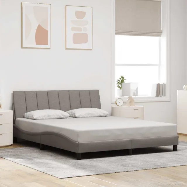 vidaXL Bedframe zonder matras "Hanko" stof taupe 160x200 cm