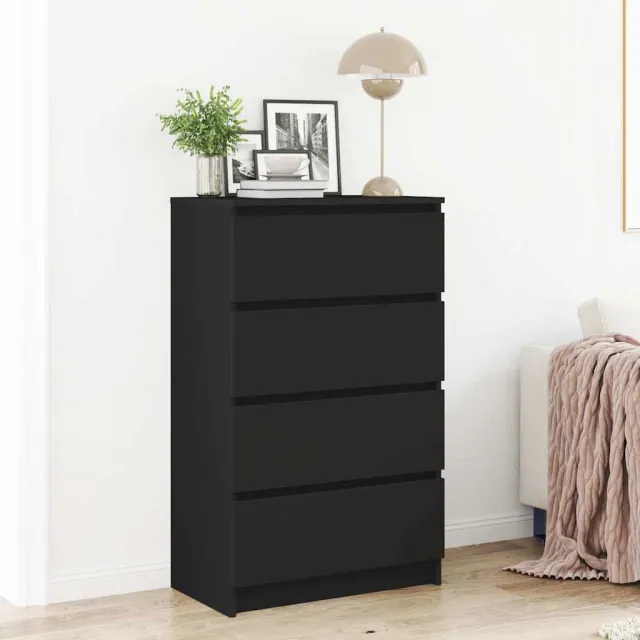vidaXL Dressoir 60x35x98,5 cm bewerkt hout zwart, foto 2