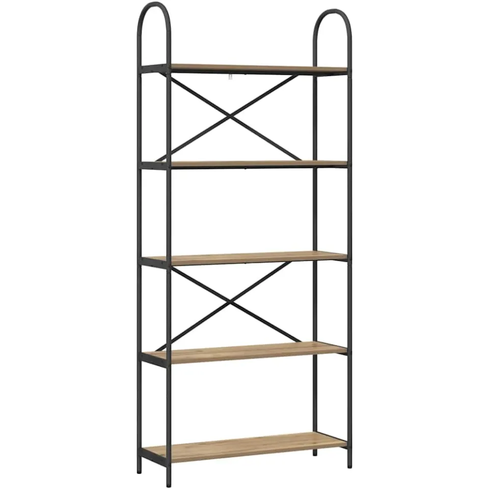 vidaXL Boekenkast 5-laags 80 x 30 x 183 cm Bewerkt hout Artisan Eiken, foto 3