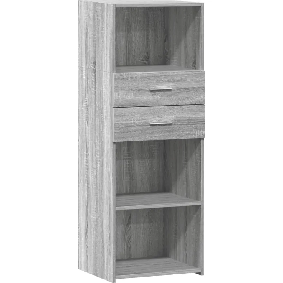 vidaXL Hoge kast 45x42,5x124 cm bewerkt hout grijs sonoma eikenkleurig, foto 3